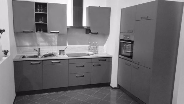 Einbauküche MANKAFLASH 10 in Anthrazit - Schränke montiert/ Küchenzeile Küche 360 cm mit E-Geräte