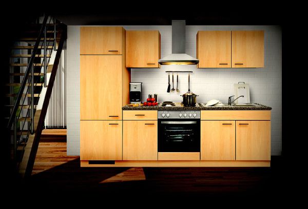 Einbauküche MANKAALPHA 3 Küche - Schränke montiert/ Küchenzeile 270 cm Küchenblock ohne E-Geräte